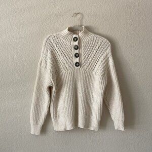 Aerie Henley Mock Neck Sweater